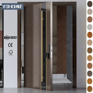 Grande porte pivotante contemporaine américaine Portes <span class=keywords><strong>d</strong></span>'<span class=keywords><strong>entrée</strong></span> principales en bois massif avec lecteur <span class=keywords><strong>d</strong></span>'empreintes digitales Portes <span class=keywords><strong>d</strong></span>'<span class=keywords><strong>entrée</strong></span> pour maisons - Product Image 5