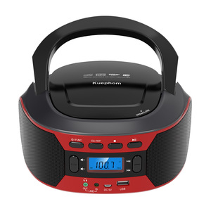 Lecteur CD portable moderne avec radio FM Bluetooth, USB, lecteur de disques MP3, entrée/sortie audio, alimentation par batterie, prise casque pour la maison et l'extérieur - Product Image 6