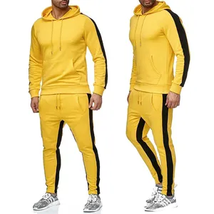 OEM Logo Personalizzato degli uomini di Pantaloni Della Tuta Con Cappuccio Set Abbigliamento Uomo Jogger Vestito Imposta Uomini 2 Pezzi Tuta