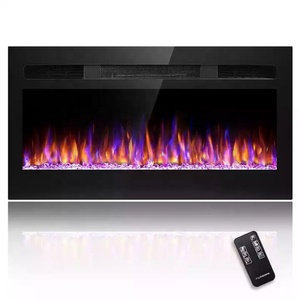 <span class=keywords><strong>Chimenea</strong></span> eléctrica moderna montada en la pared de 43 pulgadas, 12 LED, cambio de colores de llama, Control remoto, enchufe AU/US, 1500W para calentador de sala de estar - Product Image 1