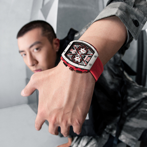 Montre à quartz pour homme, chronographe, boîtier en résine, cadran lumineux, montre de sport étanche - Product Image 6