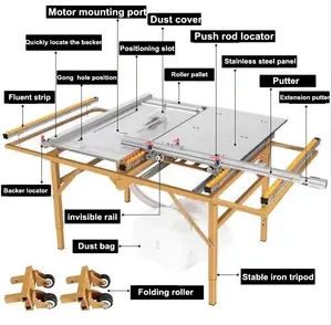 Mini portable small sliding table woodwork slide table saws for woodworking saw machines panel saw sliding table