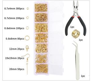 Kit de 770 Piezas para la Creación de Joyas con Anillas Abiertas, Cierres de Langosta, Alfileres de Cabeza y Ganchos para Pendientes - Product Image 2