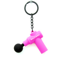 Porte-clés pistolet de massage 3D en PVC, personnalisable, mini simulation de pistolet de massage
