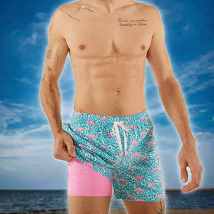 Shorts de sport d'été personnalisés en mélange polyester/coton, taille 6XL, style décontracté, shorts de plage avec cordon de serrage, imperméables à la taille moyenne - Product Image 3