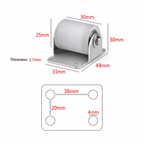 Galet de guidage en acier inoxydable avec roulement en nylon et trou allongé pour convoyeur, porte coulissante et rail de positionnement