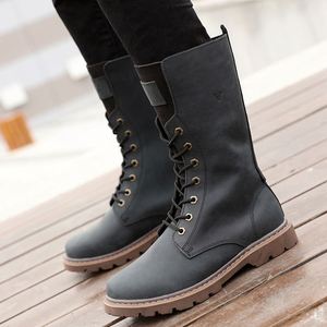 Genuine Leather Men's Cowhide <b>Ankle</b> Boots Winter Autumn Lace-Up Waterproof Non-Slip Trendy Retro Biker Work Shoes - Product Image 6