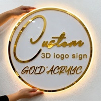 Enseigne rétroéclairée personnalisée, logo 3D, enseignes rondes, enseigne pour salon de beauté, spa, enseigne au néon, enseignes lumineuses, enseigne en acrylique, enseigne murale avec logo