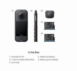 Paquete Inicial Insta360 X4 Air, Cámara Panorámica Inmersiva 8K a 30 fps, Ligera (165 g), 88 Minutos de Autonomía de Batería - Product Image 1