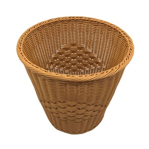 Cesto de Ropa Redondo de Plástico con Diseño de Mimbre de 36x36cm para Habitaciones de Hotel y Pensiones, para Ropa Sucia, Toallas de Baño y Toallas de Mano - Product Image 2