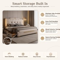 Base de Cama Queen Moderna en Cuero Sintético Personalizado para Muebles de Dormitorio