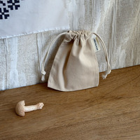 Pochette à cordon en coton éco-muslin biodégradable de haute qualité avec logo personnalisé