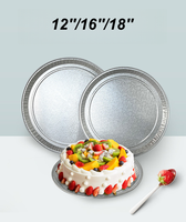 Plateau rond en aluminium de 12 pouces, de qualité alimentaire, recyclable, jetable, en PET, avec gaufrage, pour pizza et plats à emporter