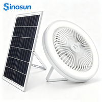 Produit phare OEM/ODM : Ventilateur de plafond solaire intelligent à LED basse tension de 10 pouces pour camping extérieur moderne avec télécommande