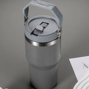 Gobelet isotherme portable en acier inoxydable à double paroi avec poignée de transport, 20 oz, pour café et eau - Product Image 2