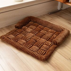 Otoño Invierno cálido sofá cuadrado nido de coche moderno a cuadros almohadilla para mascotas para Gatos Perros suave y lindo patrón sólido perrera para perros perrera para gatos - Product Image 3