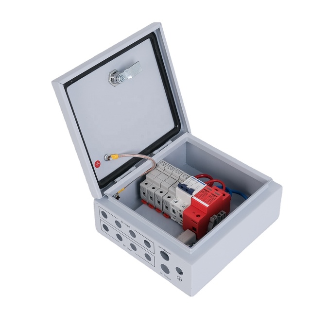 SAIPWELL SP-PV IP65 Stainless Steel Metal Solar PV Combiner Box 16A 500V/1000V DC IP65 Waterproof Dustproof Solar System