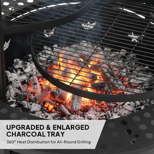 Brasero para Exteriores de Alta Resistencia de 33.5 Pulgadas con Asador Giratorio, Brasero Portátil para Leña con Parrilla Giratoria Extraíble - Product Image 5