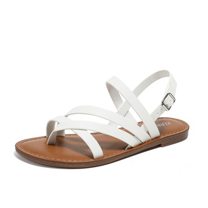 Sandalias Romanas de Plataforma con Tiras para Mujer, Sandalias de Verano para Playa, de Cuero de Microfibra con Cristales de PU y Goma, Doradas, Cómodas - Product Image 2