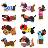 Accessoires de chaussures en PVC de luxe en gros, série chiens de dessin animé, boucles souples colorées en vrac pour chaussures