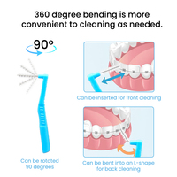 Brosses interdentaires à manche en plastique angulaire pour le nettoyage quotidien des dents
