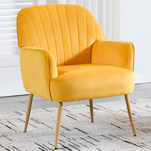 Velvet Accent <b>Chair</b> Modern Upholstered Living Room <b>Chair</b> Single Sofa Armchair <b>Comfy</b> Barrel <b>Chair</b> - Product Image 1
