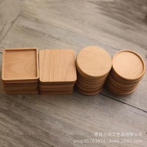 Sous-verres en bois avec couvercle, carrés et ronds, isolants thermiquement, pour table à café ou à thé, couleur bois massif, sur mesure, origine Shandong - Product Image 3