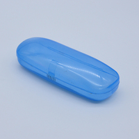 Étui à lunettes rectangulaire en plastique translucide mat couleur bonbon, boîte de rangement souple portable pour lunettes, logo personnalisé disponible