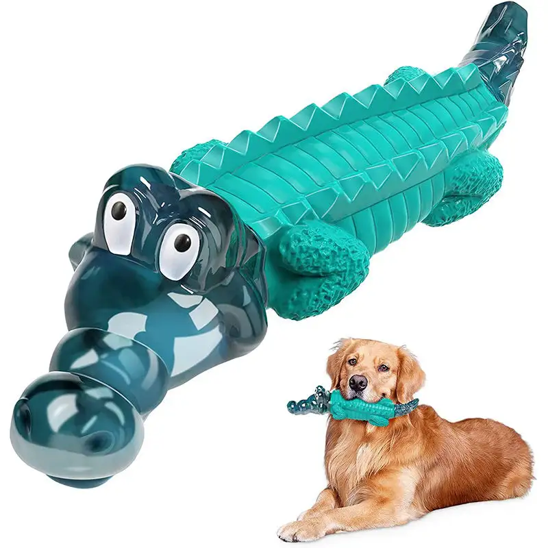 Fabriek Groothandel Krokodil Vorm Kauwen Rubber Speelgoed Hond Onverwoestbaar Hondenspeelgoed Huisdier Speelgoed