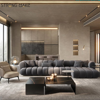 Cremeweißes Sofa-Set Kleines Graues Stoffsofa 4-Sitzer L-Form Modernes Leder-Chaiselongue Relaxsofa Schlafsofa Wohnzimmer Ecksofa