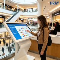 Écran d'information mural Android HRAY 55 pouces pour centre commercial, navigation et recherche de lieux, prise en charge OEM ODM