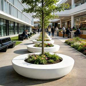 Banc extérieur sur mesure résistant aux UV en FRP pour l'espace de jeux extérieur des jardins d'enfants - Product Image 3