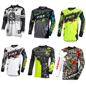 Manga Longa dos homens de Ciclismo Jersey Motocross BAT Fox Downhill Mountain Bike MTB Camisas Offroad DH Motocicleta Motocross Roupas