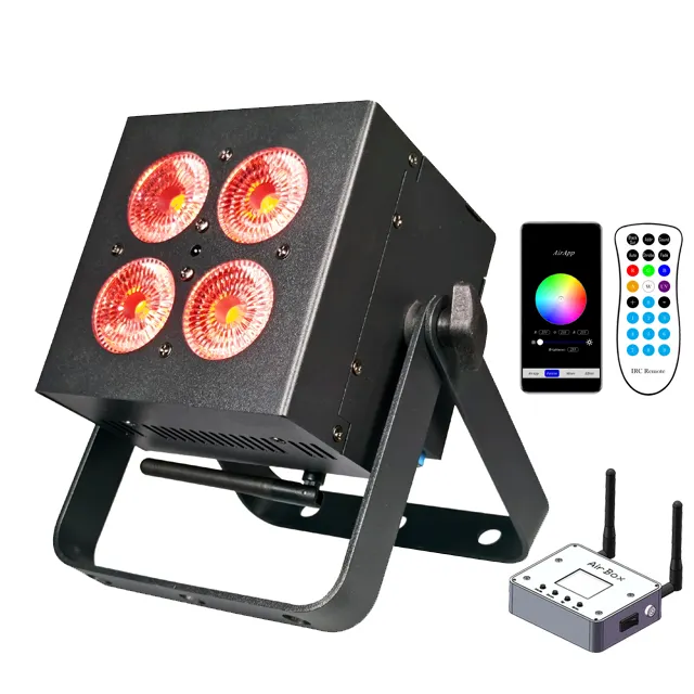 led 4x18 rgbwa uv 6in1 par can slim fat dj led par light for stage show event party