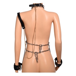 ชุดอุปกรณ์เล่นบทบาทสมมติ BDSM ผลิตภัณฑ์โลหะสแตนเลส โซ่หนัง เข็มขัดหนัง ปลอกคอคอสเพลย์ ของเล่นเซ็กส์ ของเล่นสำหรับการเกี้ยวพาราสี ราคาโรงงานขายส่ง - Product Image 6