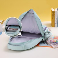 Sac à dos d'école unisexe à la mode de marque propre personnalisé, matériau principal en nylon à fermeture éclair étanche, doublure en polyester, compartiments pour livres