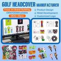Housses de clubs de golf pour animaux de compagnie 1/3/5 de haute qualité en stock – Motifs guépard, cerf, élan, mouton – Housses pour driver et putter
