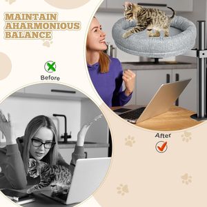 2025 nuovo arrivo Cat Bed <span class=keywords><strong>per</strong></span> scrivania regolabile in altezza 360 ° girevole perfetta scrivania rotonda Cat Bed <span class=keywords><strong>per</strong></span> scrivania - Product Image 5