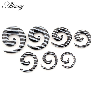 Alisouy 1.2-24mm Acrylic xoắn ốc Đồng hồ đo tai tapers kéo dài cắm đường hầm mở rộng earlobe Earring <span class=keywords><strong>body</strong></span> <span class=keywords><strong>piercing</strong></span> đồ trang sức - Product Image 5