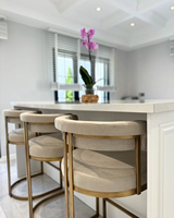 Chaise de bar commerciale pour restaurant, tabouret en tissu velours, chaises de salle à manger de luxe, tabourets de bar en velours doré pour comptoir, ensemble de chaises de bar