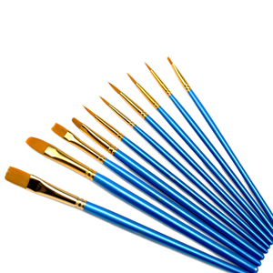 Paul Cezanne 10 Pcs Wood Handle Nylon Hair <b>Artist</b> Angled Paint Brushes <b>Set</b> for Watercolor/ Painting - Product Image 1