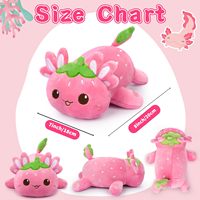 Jouet en peluche doux de 8 pouces, design Axolotl fraise, jouet interactif de style alimentaire pour animaux de compagnie