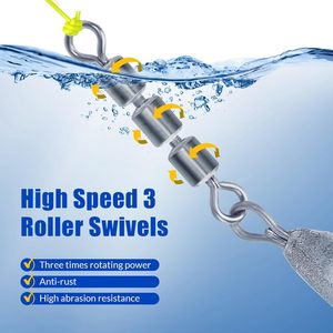 ตัวจมตกปลาแบบหมุนได้ตัวจมรูปเสี้ยวพร้อมลูกกลิ้ง3อันน้ำหนักแบบจมสำหรับตกปลา - Product Image 3