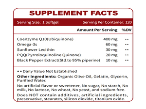 Coenzyme-Q10 <span class=keywords><strong>Softgel</strong></span> de supplément Coq10 à absorption élevée OEM/ODM avec vitamine E et oméga 3 pour adultes - Product Image 2