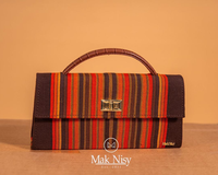 Organisateur d'intérieur compact pour femme en cuir végétalien bleu effet croco, fibre écologique, style Dashiki, hauteur 6 pouces, finition lisse de luxe, avec fermeture éclair