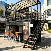 Café conteneur commercial de 20 pieds et 40 pieds, design moderne préfabriqué, portable, pour l'extérieur, idéal pour les bars et les magasins de snacks