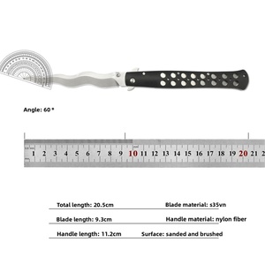 มีดพับอเนกประสงค์ CS TI-Tite6 Bent Snake สแตนเลสสตีล ด้ามไนลอน 205 มม. ปรับแต่งได้ตามต้องการ OEM สำหรับตั้งแคมป์ พกพาสะดวก - Product Image 5