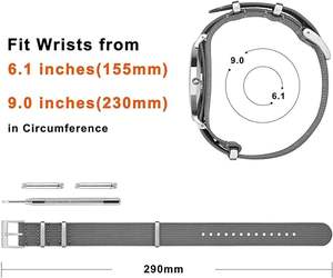 ساعات 18 أو 20 أو 22 عصرية منسوجة من النايلون ، حزام ساعة فاخر جيد التهوية من القماش ، إبزيم من الفولاذ ، ساعات ذكية متوافقة - Product Image 5