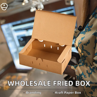 Boîte en carton kraft recyclable pour poulet frit, avec pelliculage brillant et estampage, emballage industriel pour aliments