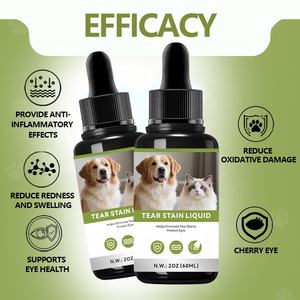 Gouttes personnalisées pour les taches de larmes chez les chiens et les chats avec de la <span class=keywords><strong>camomille</strong></span> et de la lutéine, éliminateur de taches d'infection oculaire, gouttes nettoyantes pour les larmes pour animaux de compagnie - Product Image 6